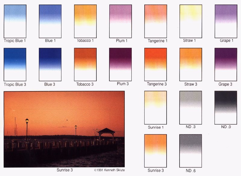 Tiffen Gradual Filter Color Chart